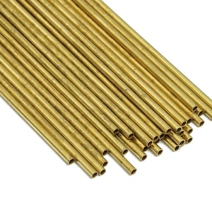 Round Brass Himmeli Tubes - Raw Brass Himmeli DIY Tube Beads - Circle Pipes for Geometric Shapes - For Air Plants -2x0.2x120mm- PP4568-120