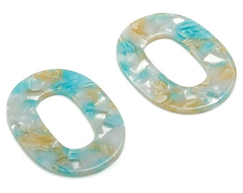 Acetate Oval Earring Charms - Acetate Oval Pendant