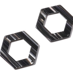 Acetate Hexagon Connectors - 2 Holes - Hexagon Earrings and Charms - Earring Findings - Color Code: A76 - 35x32x2.5mm - AC1056AA