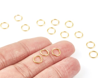 Brass Open Jump Rings - 7x0,8mm - Gold Tone Plated - Brass Open Jump Rings - Not Soldered -Jewellery Supplies - PP1580G