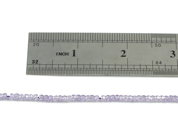 Purple Cubic Zircon Rondelle Beads 3mm - 15.5 Inch - Purple
