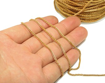 Brass Snake Chain - Raw Brass Mini Chunky Chain - Patterned Snake Chain - Textured Snake Chain - Jeweler Making - PP8634
