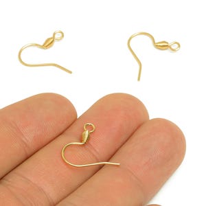 Stainless Steel Earrings Hooks - Open Loop Earrings Wires - Earrings Wires Findings - Gold Tone Vacuum Plating - 17.6x17x2.9mm - PP10460