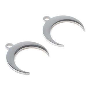 Stainless Steel Crescent Moon Charms - Moon Earrings and Pendant - Bracelet Pendant - Jewellery Supplies - 15.87x5.96x0.94mm - SS1082
