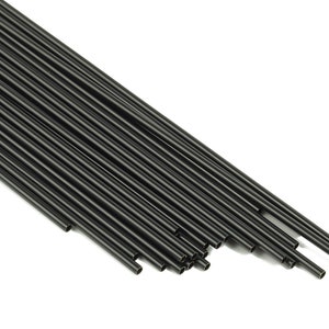Matte Black Himmeli Tubes - Raw Brass Round  Himmeli DIY Tube Beads - Circle Pipes for Geometric - For Air Plants - 2x0.2x150mm- PP4568B-150