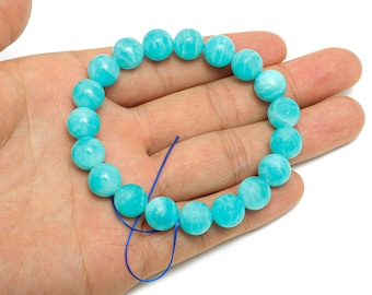 Apatite Crystal Beads - Aqua Blue Beads for Crafting - 1 Strand/18Pcs/32g Around - Calming Energy Crystal Stones Beads - 11x11x11mm - NS2864