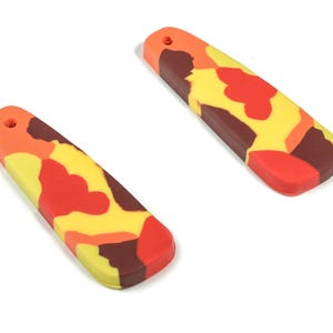 PolymerClay Strip Earring PolymerClay-Charms-Strip Pandant - Earring Findings - Jewelry Handmade - 40.76x13.71x3.76mm - PC2279 image 2