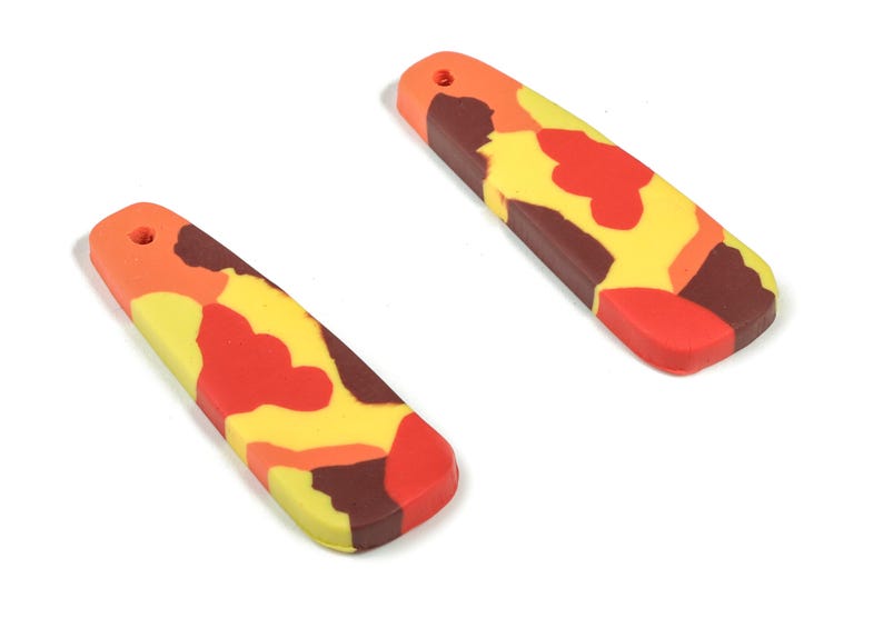 PolymerClay Strip Earring PolymerClay-Charms-Strip Pandant - Earring Findings - Jewelry Handmade - 40.76x13.71x3.76mm - PC2279 image 2