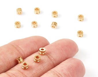 Industrielle Messingröhre - Messingrohrperlen - 4 * 3 - Rohmessing Glatte Röhrenperlen - Schmuckzubehör - 4x4x3mm - PP1468