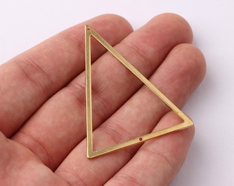 Brass Triangle Charms - Triangle Shaped Raw Brass Connector - Jewelry Supplies - 50x40x1mm - PP1274