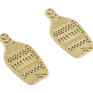 Brass Bottle Earring Charms - Raw Brass Pitcher Pendant - Earrings Finding - Jewelry Supplies - 24.99x11.9x0.6mm - PPM3194