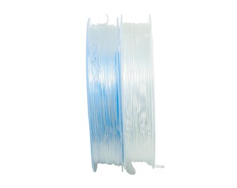 Hilo elástico de 0,8 mm - Elástico para manualidades 6 m/rollo - Hilo transparente para bisutería - Cordón elástico de plástico para abalorios de cristal - TH1103-0.8