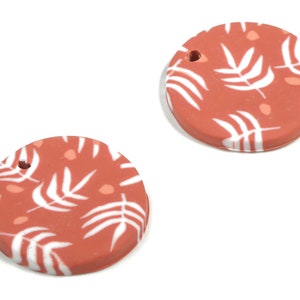 Polymer Clay Runde Ohrring Charms - Polymer Clay Kreis Anhänger - Ohrringe Fundstücke - Schmuck Handarbeit - 19,79x19,69x3mm - PC2295A