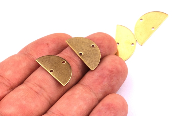 Raw Brass Semicircle Charms – Jewelry Supplies Connector (10.5x20.5mm)