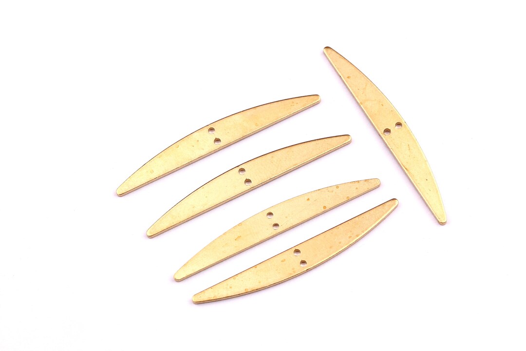 Brass Geometric Charms Geometric D Shaped Raw Brass Connector With 2 ...