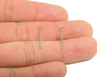 Alfiler de ojo de acero de 0,7*20 mm - Alfileres de ojo para bisutería - Alfileres de ojo a granel para bisutería - Alfileres de cabeza para manualidades de bisutería - SS2131-20