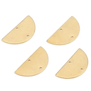 Brass Semicircle Connector - Raw Brass Moon Connectors With 2 Holes - Jewelry Supplies - 20.94x10.51x0.75mm - PP2157