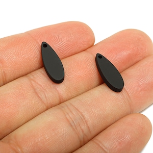 Colgante acrílico en forma de lágrima para pendientes - Colgante negro mate para pendientes colgantes - Colgante geométrico ligero - Código de color: A1052 -18x6x2mm-AC3651-A1052