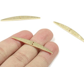 Brass Wide Earring Connector - Raw Brass Textured Connector For  - Earring Findings - Jewelry Supplies - 43.41x5.53x1mm - PP3467