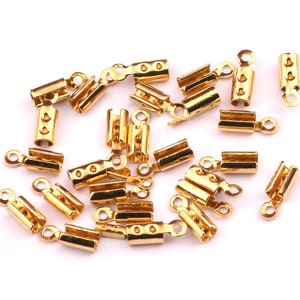 Crimp Connector Raw Brass Crimp Bead Chain Connector Chain End Jewelry ...
