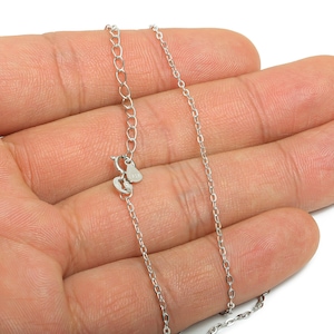 40 + 5 cm Silber Kabelkette - Facettierte Finish Kette - 925 Silber Kette - 925 Silber - Für Halskette - 1.85x1.4x0.32 mm - CC1225