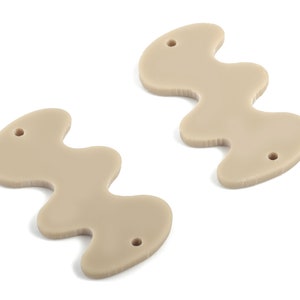 Acrylic Waves Earring Connector - Brown Waves Earring Charms - 2 Holes - Jewelry Supplies - Color Code:A498 - 29.62x16x2.29mm - AC2030-A498