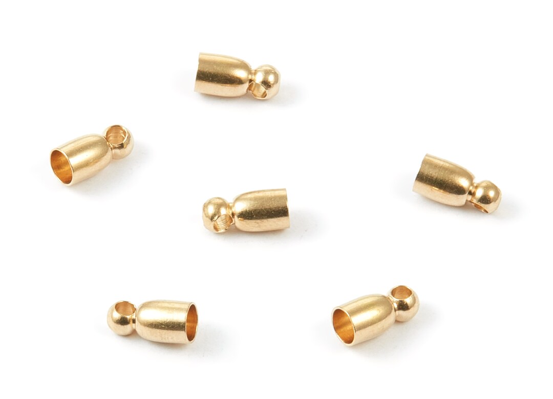 Brass Tassel End Caps 4x8 Raw Brass Barrel End Cord End Etsy