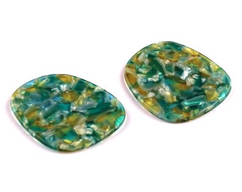 Acetate Oval Charms - Oval Earrings and Pendant - Earring Findings - Jewelry Supplies - Color Code: A92 - 41x35x2.5mm - AC1047A