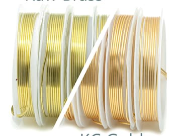 Brass Wire - Wrapping Wire - Bulk Wire Beading - Cord for wrapped charms - Raw Brass/KC Gold - ALL SIZES 18ga 20ga 22ga 24ga 26ga 28ga 30ga