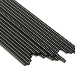 Matte Black Himmeli Tubes - Raw Brass Round Himmeli DIY Tube Beads - Circle Pipes for Geometric - For Air Plants -3x0.2x140mm- PP4570B-140