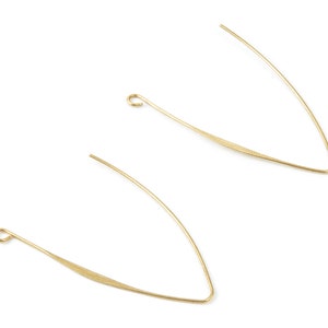 Brass Stud Earring Wire - Raw Brass Ear  Hooks - Earring Findings - Jewelry Supplies - 45.6x18.6x0.7mm - PP1512