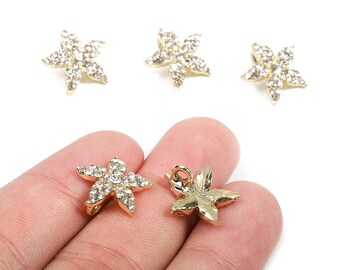 Alloy Star Charms - Zinc Alloy Flower Earrings - Alloy Glass