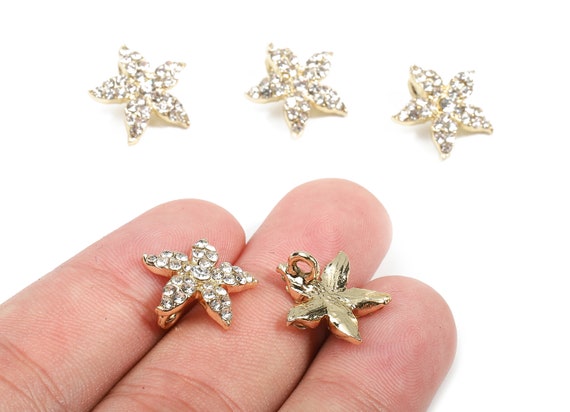 Alloy Star Charms - Zinc Alloy Flower Earrings - Alloy Glass
