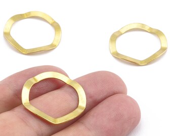 Connector Brass Round  - Wave Brass Earrings and  - Earring Findings - Jewelry Supplies - 25.14x25.14x0.6mm - PP2208