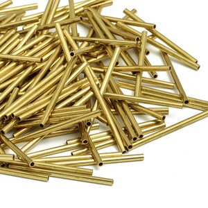 Runde Messing Himmeli Tubes - Rohe Messing Himmeli DIY Tube Perlen - Kreis Pfeifen für Geometrische Formen - Für Luft Pflanzen -1.5x0.2 x 25 mm- PP4567-25 Bild 2