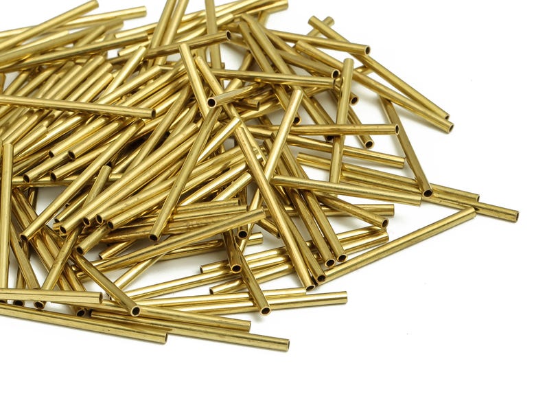 Runde Messing Himmeli Tubes - Rohe Messing Himmeli DIY Tube Perlen - Kreis Pfeifen für Geometrische Formen - Für Luft Pflanzen -1.5x0.2 x 25 mm- PP4567-25 Bild 2