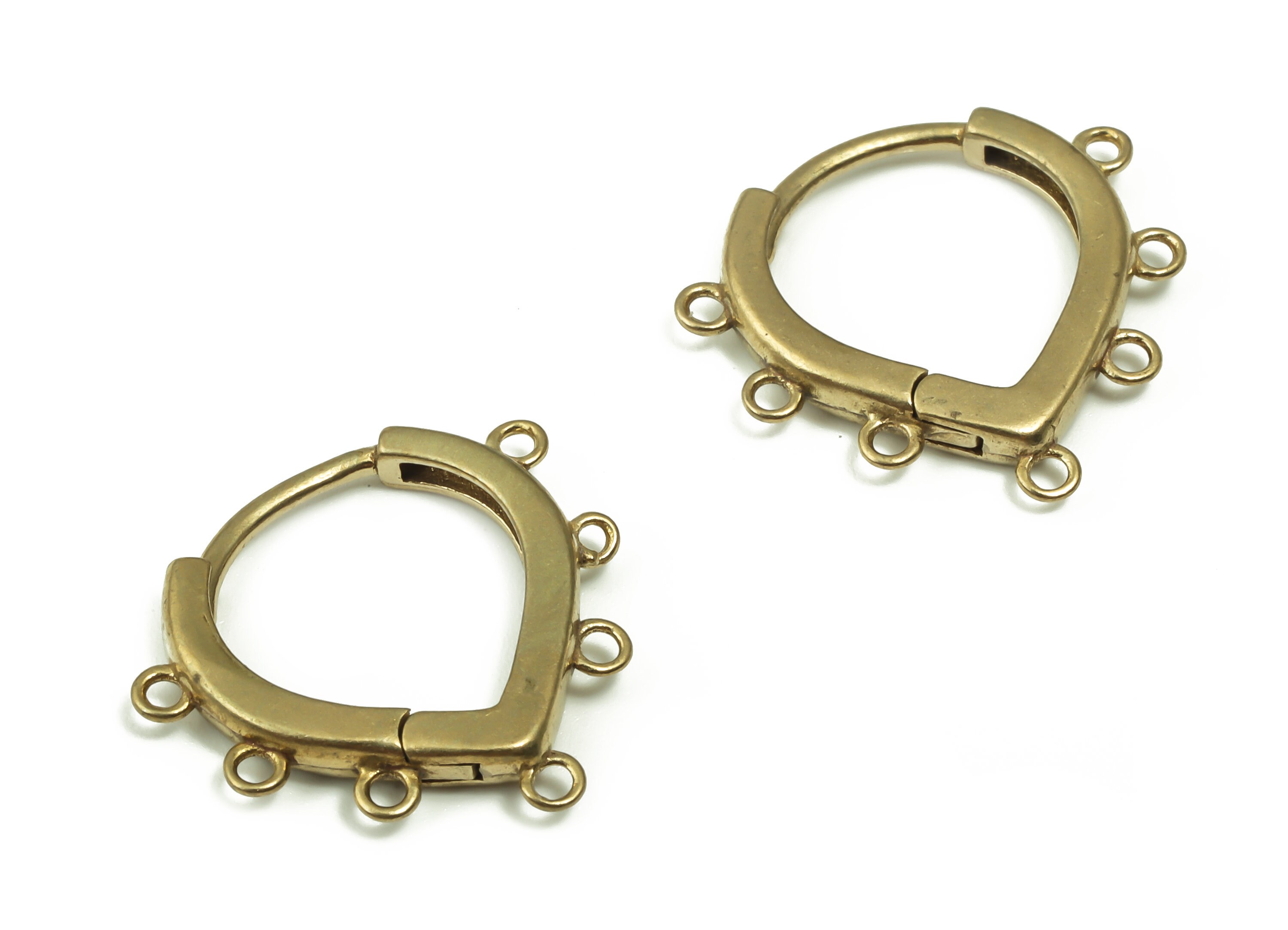 Love Heart Huggie Earring - Raw Brass Hoop Huggie Earring