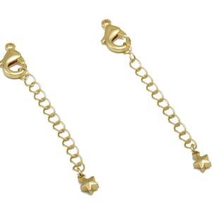 Extender Curb Chain - Extender Safety Clasp - Star Lobster Clasp - Extension Chain - Parrot Clasps - 18K Real Gold Plating -72x8x3mm-RGP5563