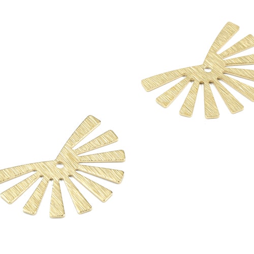 Brass Sun Earring Charms Raw Brass Star Pendant Earring Etsy