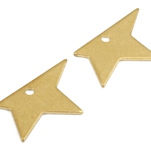 Personalized stamping blank - Brass Semi Star Charms - Raw Brass Semi Star Earrings and Pendant  - 17.99x10.1x0.8mm - PP2499