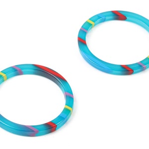 Amuletos de círculo de acetato - Pendiente de aro y colgante - Hallazgos de pendientes - Suministros de joyería - Código de color: A139- 29.2x29.2x2.75mm - AC1194-A139