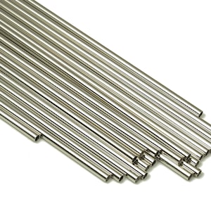Silver Tone Himmeli Tubes - Brass Round Himmeli DIY Tube Beads - Circle Pipes for Geometric - For Air Plants -2.5x0.2x225mm- PP4569S-225