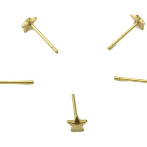 Brass Five-Pointed Star Earrings Stud - Raw Brass Star Earring Post - Mini Star Stud Earring - Brass Stud - 5x5x1.5mm - PP8061