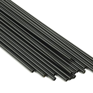 Matte Black Himmeli Tubes - Raw Brass Round Himmeli DIY Tube Beads - Circle Pipes for Geometric - For Air Plants -2.5x0.2x190mm- PP4569B-190