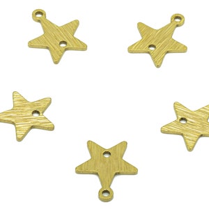 Messing Sternverbinder - Roher Messing strukturierter Anhänger - Ohrringverbinder - Ohrringanhänger - Schmuckzubehör - 11 x 9x0.77mm - PP8396