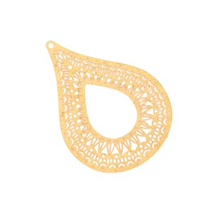 Brass Hammered Marquise w/ Semi Precious Earrings