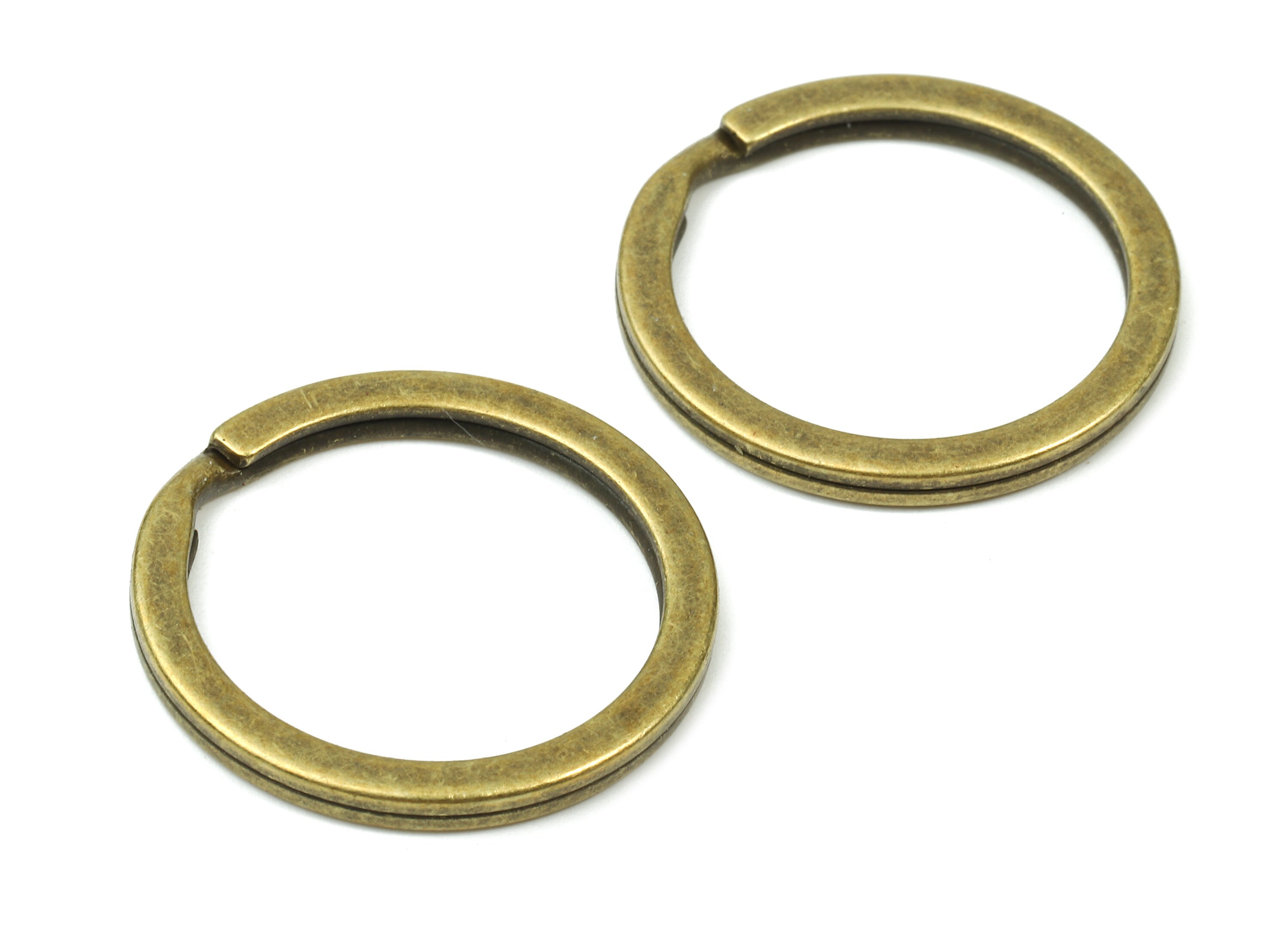 Antique Bronze Metal Key Rings Flat Split Rings Circle Key Etsy