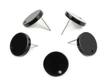 Acetate Round Earring Stud - Acetate Round Earring Post - Earring Stud Findings - Color Code: A66 - 14.84x14.84x2.49mm - AC1385-A66