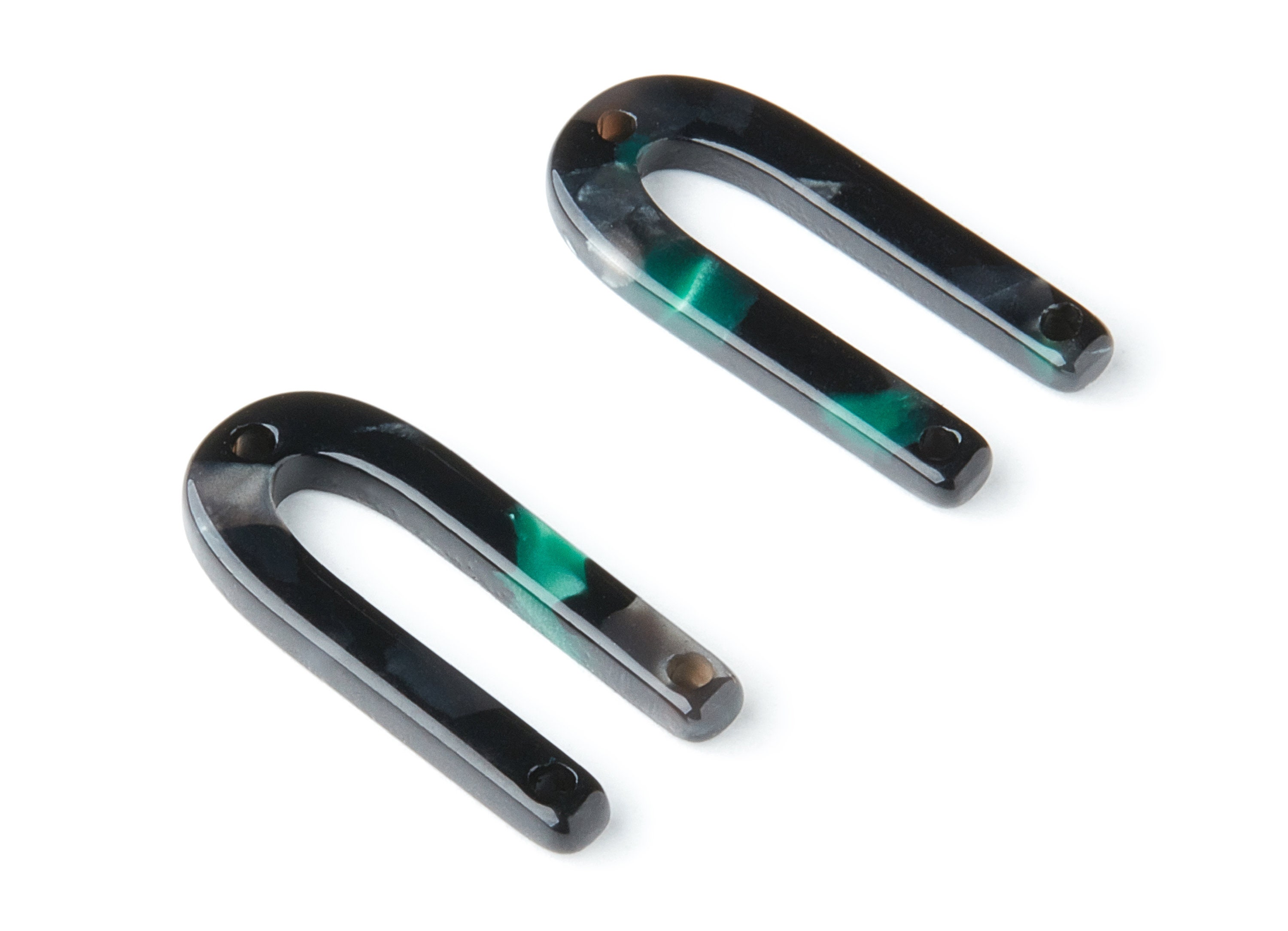 Acetat U Ohrring Charms U geformt Anhänger mit 3 Löcher | Etsy