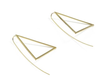 Brass Triangle Earring Wire - Raw Brass Triangle Earring Hook - Earring Hook - Jewelry Supplies - 57x30.51x1mm - PP3510